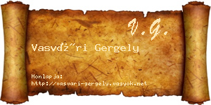 Vasvári Gergely névjegykártya