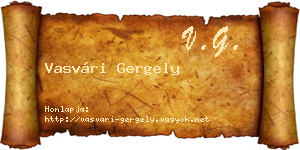Vasvári Gergely névjegykártya